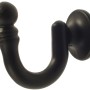 Gancio nero per bastone per tende per il montaggio di aste per tende.