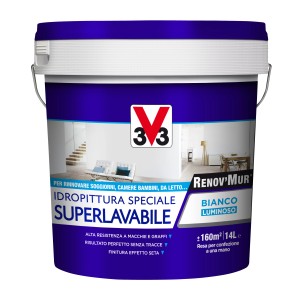 Secchio di pittura per interni bianca t.b.t., adatta per soggiorni, camere da letto e camerette.