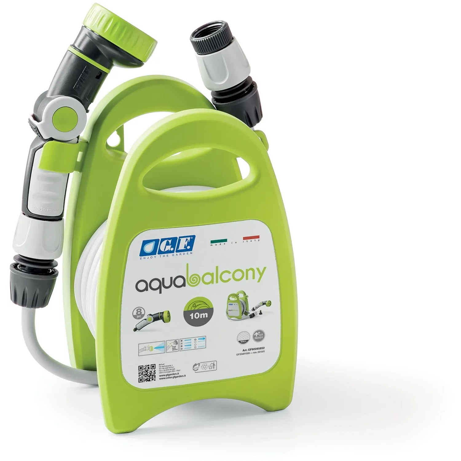t.b.t. Avvolgitubo con tubo e lancia per irrigazione giardino.