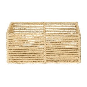 Cesto da bagno beige Wenko Meria (24,5x10x15 cm) in stile boho, ideale per riporre oggetti in bagno.
