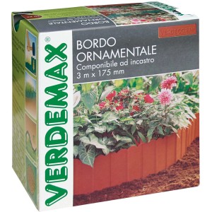 Bordura per aiuole Verdemax, bordo giardino flessibile in plastica, marrone.