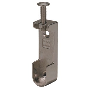 Supporto per tubo Hettich, 15/30 mm, nichelato, per montaggio a pavimento di tubi per armadio.