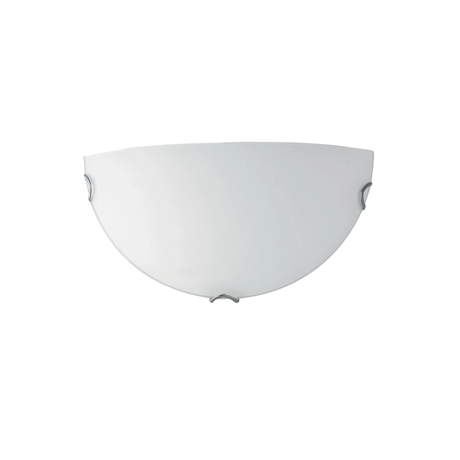 Applique / Lampada da parete t.b.t. bianca con forma semicircolare e supporti color argento.