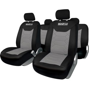 Coprisedili Sparco, set per interni auto, nero/grigio.