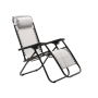 t.b.t. Sdraio relax con poggiatesta, grigio/nero. Ideale per giardino e terrazza.