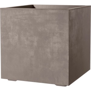 Vaso per piante t.b.t. quadrato grigio per giardino o interni.
