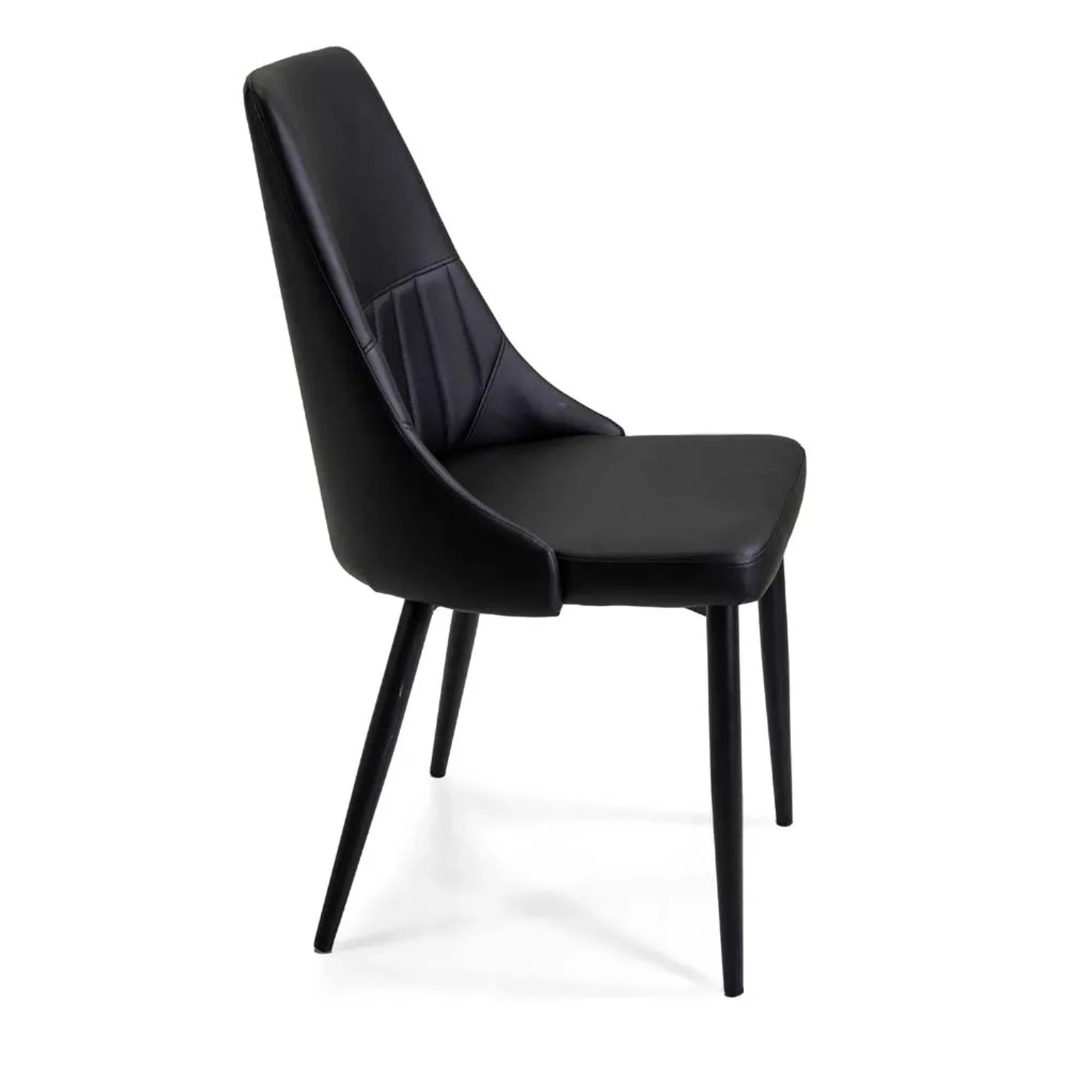 Sedia in ecopelle Oliver nero con struttura nera 48x58xh48/90 cm_4