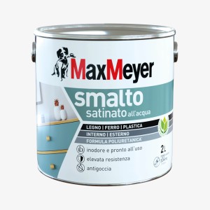 Smalto Max Meyer satinato per legno, ferro e plastica. Uso interno ed esterno.