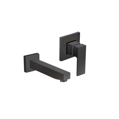 Miscelatore lavabo a muro Tara nero opaco