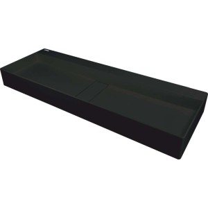 Lavabo da appoggio rettangolare Placetas Idrostile copripiletta 400x120 mm Nero