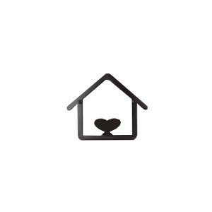 Appendiabiti t.b.t. nero a forma di casetta con cuore