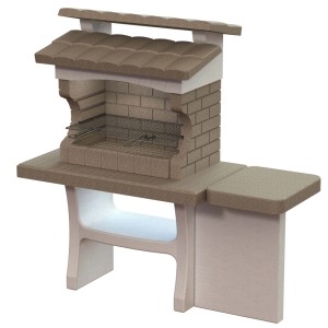 Barbecue in muratura ricostruita Luxor con tavolo laterale griglia 67x40 cm