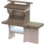 Barbecue in muratura ricostruita Luxor con tavolo laterale griglia 67x40 cm