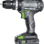 Trapano avvitatore a batteria LUX del set 3in1, batteria 20V, grigio/verde.