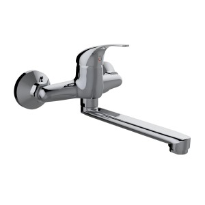 Miscelatore monocomando t.b.t. cromato per montaggio a parete.