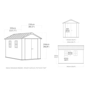 Casetta da giardino in PVC Keter Apex sp.20 mm marrone scuro 6,8 m²
