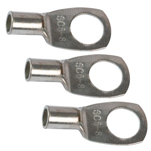 3 capicorda a occhiello, diametro foro 8 mm, per auto elettrica e cavo da 6 mm².