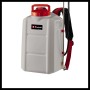 Einhell Power X-Change GE-WS 18/150 Li-Solo: Serbatoio bianco con coperchio rosso e cinghie.