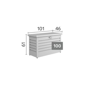 Biohort FreizeitBox 100 in acciaio bronzo-metallizzato, 101x46x61 cm. Robusta cassa universale da esterno.