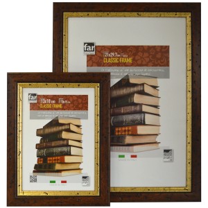 Due cornici t.b.t. marroni con bordo dorato, categoria Cornici.