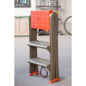 t.b.t. scala a tre gradini, marrone e arancione.