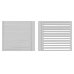 t.b.t. per gazebo, lamelle bianche chiuse e aperte.