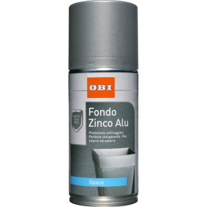 Spray fondo zinco alluminio OBI, argento, per metallo, interni ed esterni.