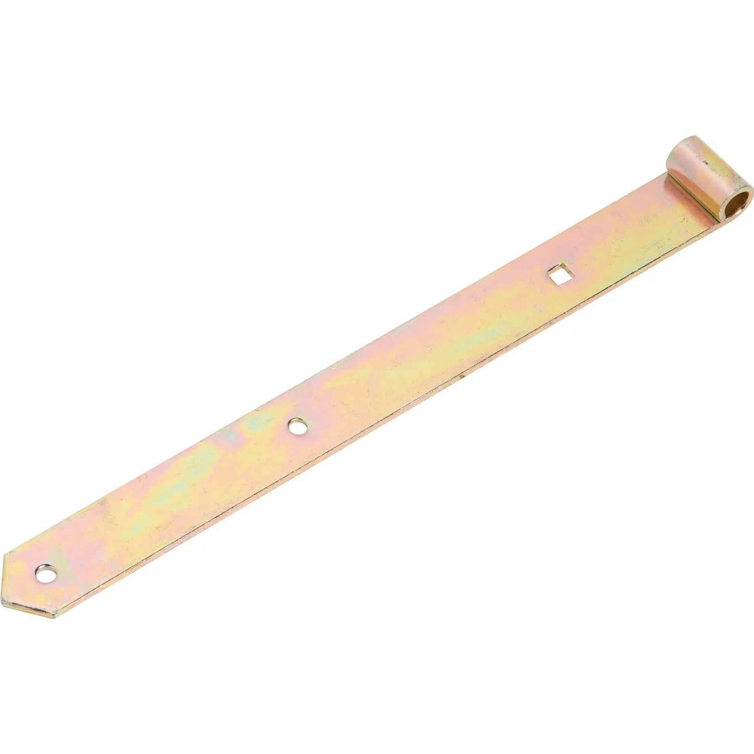 Bandella per cardine zincata gialla, 500 mm, per fissaggio di porte e cancelli.