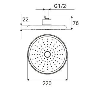 Soffione doccia Taurus 1 getto cromato