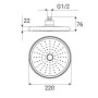 Soffione doccia Taurus 1 getto cromato_2