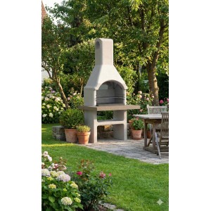 Barbecue in muratura Adige legna e carbonella piano lavoro 103x80 cm