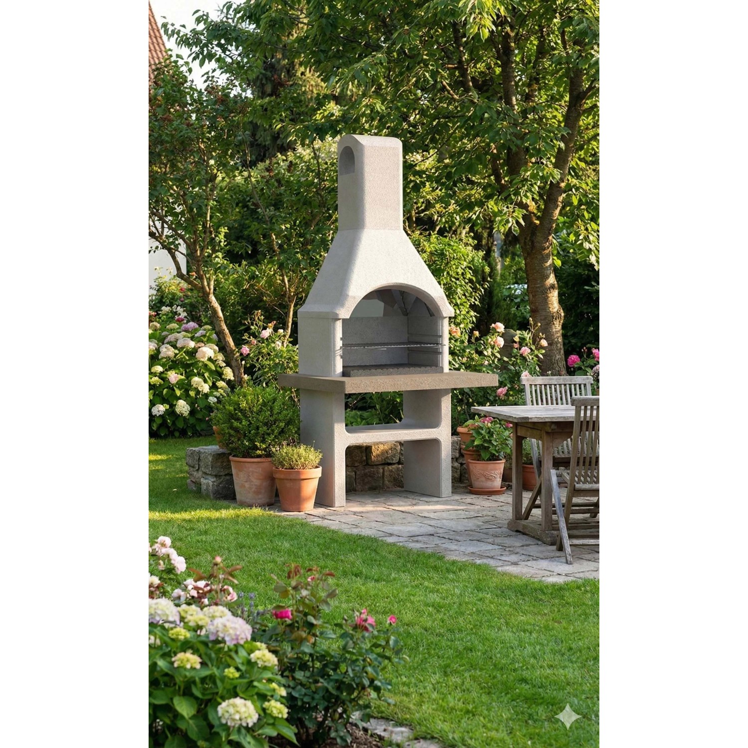 Barbecue in muratura Adige legna e carbonella piano lavoro 103x80 cm_3