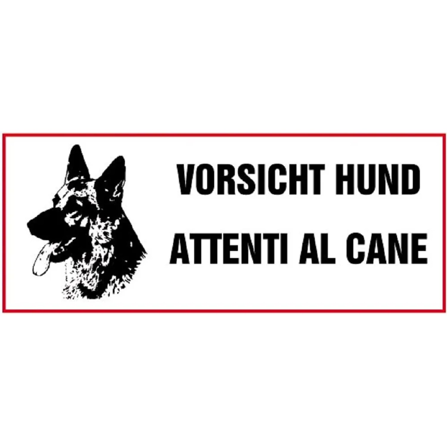 Cartello 'Attenti Al Cane' In Alluminio 3mm Con Stampa UV - Design Pastore Tedesco Per Esterni, Resistente Alle Intemperie