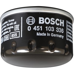 Filtro olio nero Bosch per manutenzione e riparazione auto.