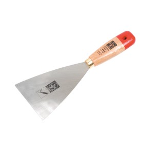 Spatola per pittura rigida LUX, larghezza 100 mm, con manico in legno e lama in acciaio per rimuovere la carta da parati.