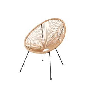 Sedia da giardino Mayport in acciaio e rattan beige