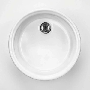 Lavello ceramica 1 vasca Cárdenas Ø 445 mm bianco