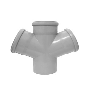 Raccordo a Y HT grigio per installazione acque reflue.