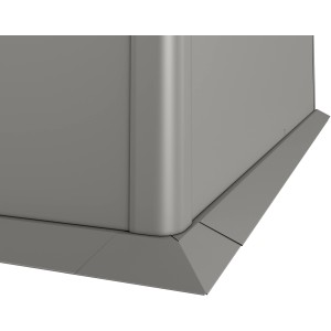 Bordo per aiuola rialzata Biohort, 1x1 m, grigio quarzo metallizzato, dettaglio.