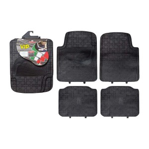t.b.t. Set tappetini auto, 4 pezzi, nero, per interni auto.
