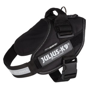 Pettorina per cani Julius K-9 IDC nera, taglia 0 (M-L), con elementi riflettenti.
