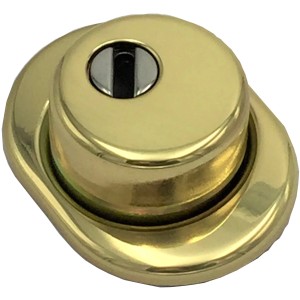 Serratura per porte e finestre t.b.t. color oro con foro per la chiave.