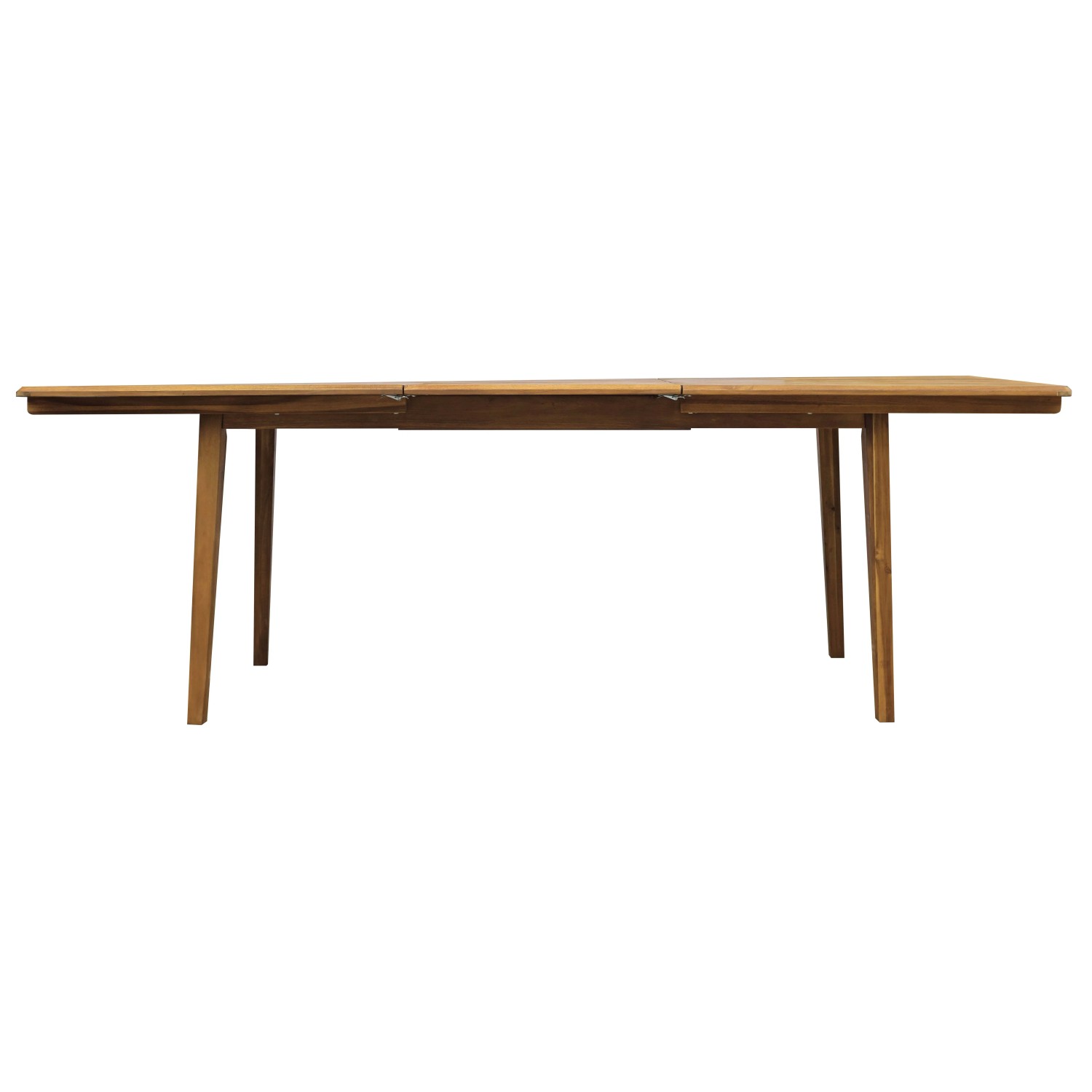 Tavolo da giardino rettangolare allungabile in legno, adatto per uso esterno.