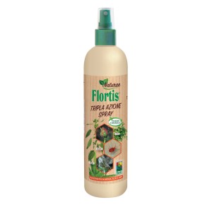 Flortis Tripla Azione Spray per il controllo dei parassiti delle piante.