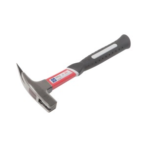 Martello da carpentiere LUX 600g con manico in fibra di vetro, magnete e impugnatura ergonomica.