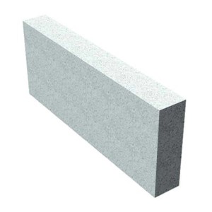 Blocco di calcestruzzo cellulare grigio per la costruzione, dettaglio.