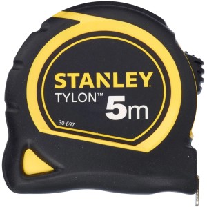 Stanley Flessometro Tylon, 5 m lunghezza, 19 mm larghezza, custodia nera con dettagli gialli.