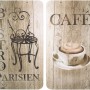 Wenko Set coprifornelli Bistro, set da 2: Coprifornelli con motivo café e bistro per piani cottura in vetroceramica, elettrici e a gas.
