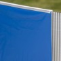 Dettaglio: Liner blu e parete in acciaio effetto legno della piscina Gre Pool Pacific Round.