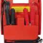 Kit di avviamento di emergenza rosso per auto con cavi e morsetti per la riparazione auto.